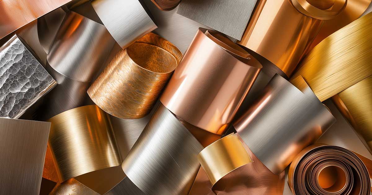 Aluminium, steel, stainless steel, brass, copper and other alloys